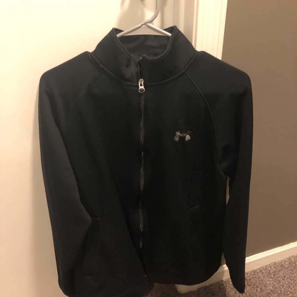 Mens underarmour md/lg black zip up jacket